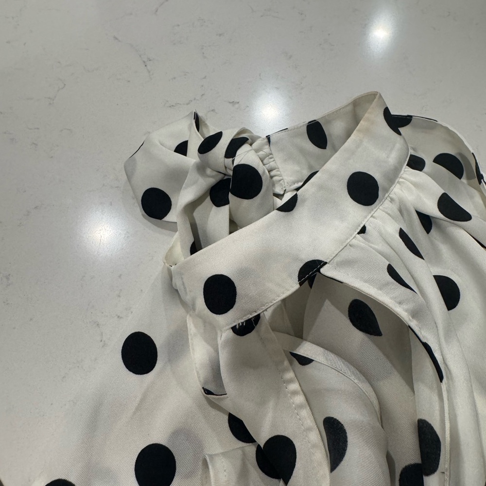 Liverpool Black and White Polka Dot Blouse - Picture 8 of 10